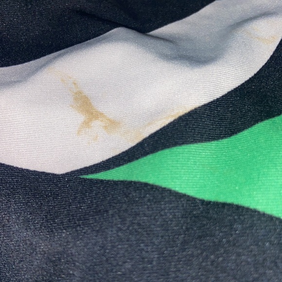 Sharon Max Black White Green Abstract Pint Tie Front Knot Tank Sleeveless Dress! - Picture 7 of 7